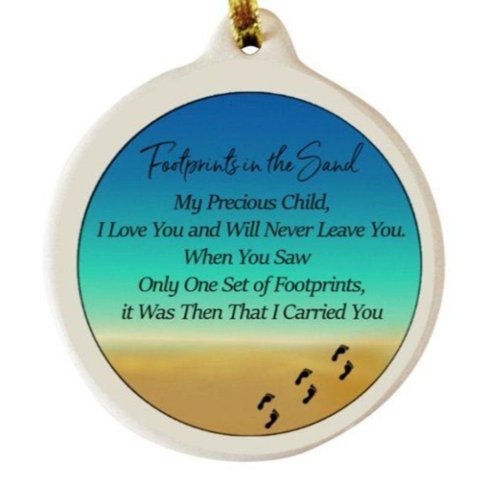 Footprints in the Sand Porcelain Ornament Gift Box